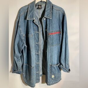 DKNY Blue Denim Jacket with Red Detail